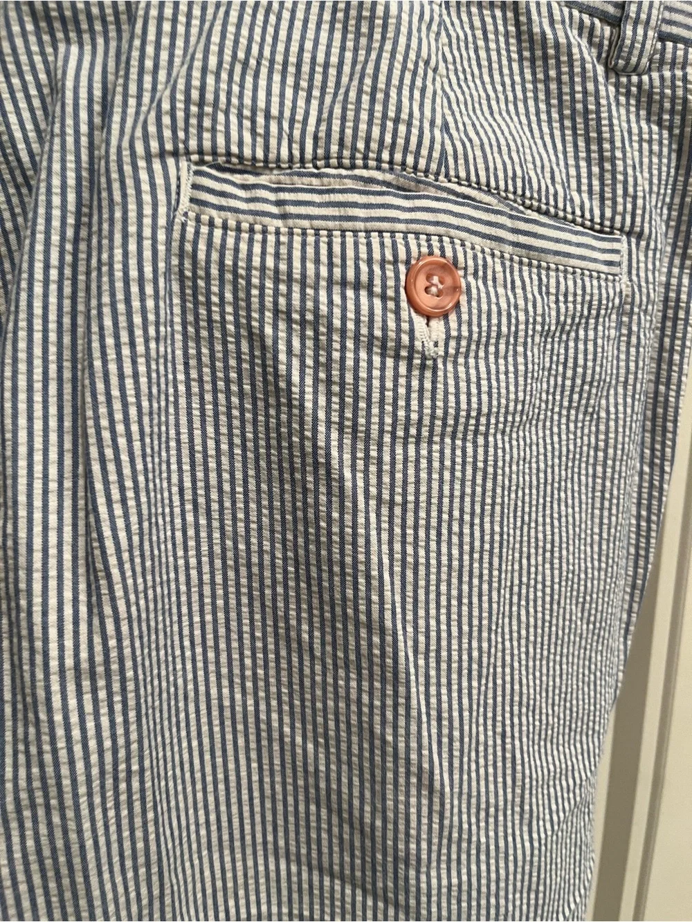 Men's Seersucker Dress Pants — Blue & White